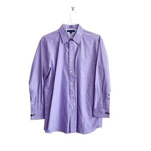 Tommy Hilfiger Mens Shirt Regular Fit Long Sleeve French Cuffs Purple Size 16